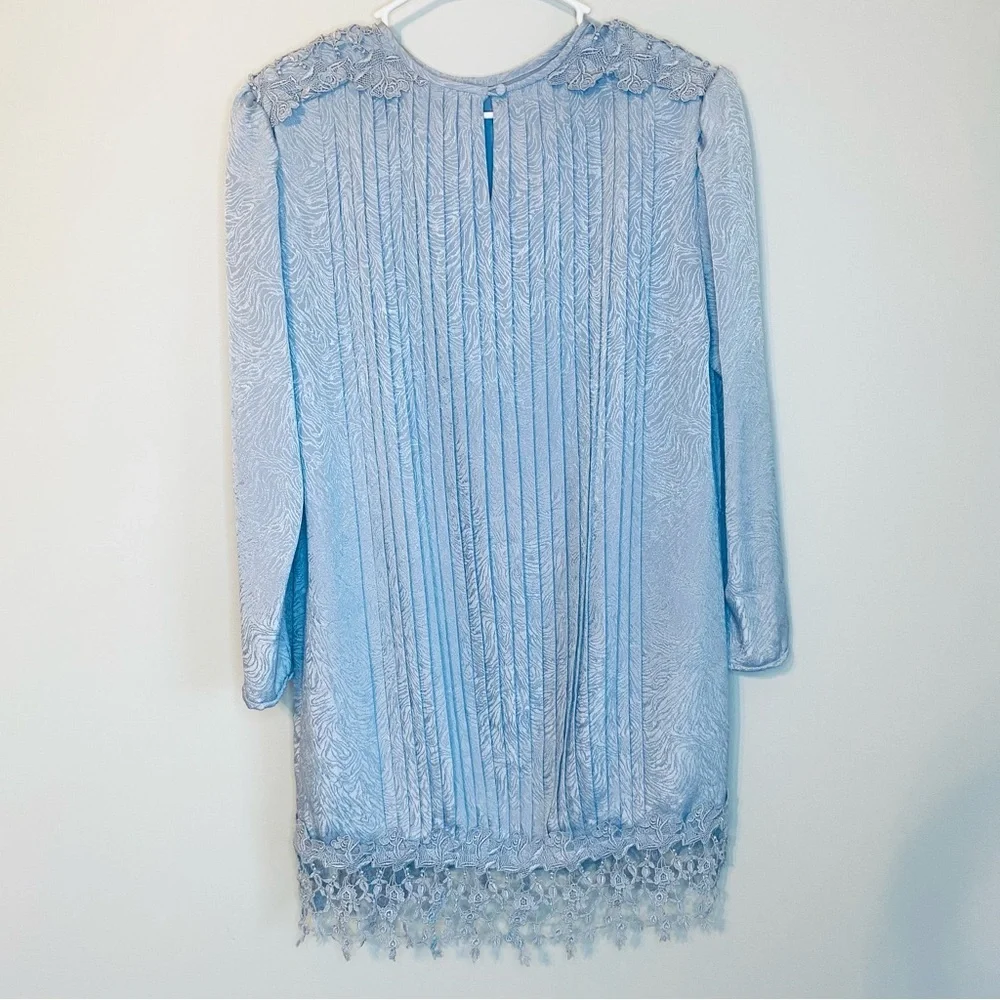 Rare Vintage GORGEOUS Light Blue Lace Mini Shift Dress